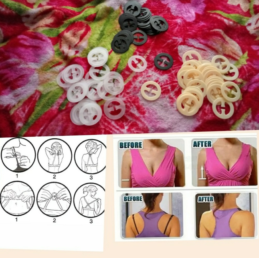 40pcs Breast enhancer Bra strap clip 3 Colors.